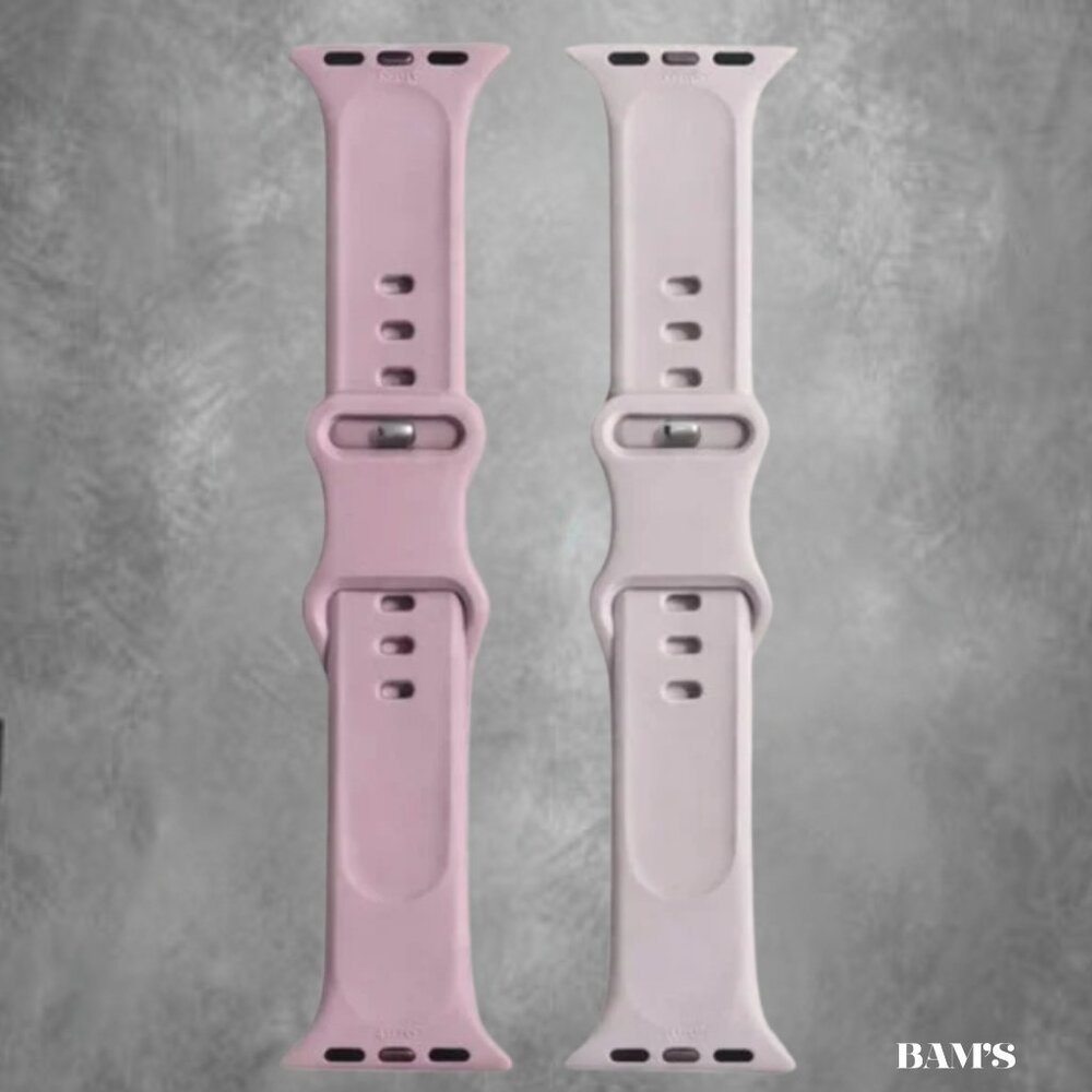Apple Watch Silicone Band Set | 38mm 40mm 41mm | Pink & Beige | Replacement Band